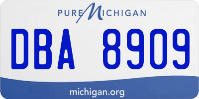 MI license plate DBA8909