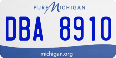 MI license plate DBA8910
