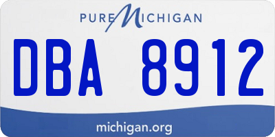 MI license plate DBA8912