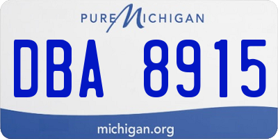 MI license plate DBA8915
