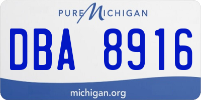 MI license plate DBA8916