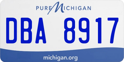MI license plate DBA8917