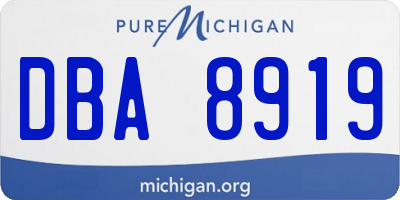 MI license plate DBA8919