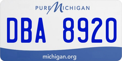 MI license plate DBA8920