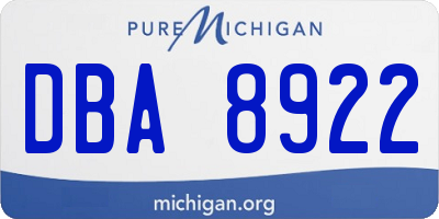 MI license plate DBA8922