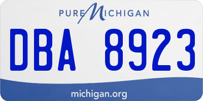 MI license plate DBA8923