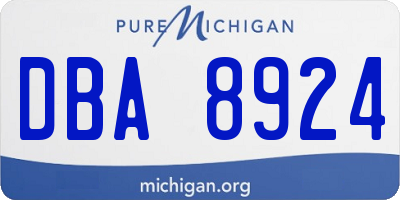 MI license plate DBA8924