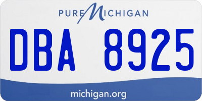 MI license plate DBA8925