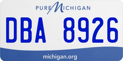 MI license plate DBA8926
