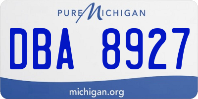 MI license plate DBA8927