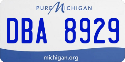 MI license plate DBA8929
