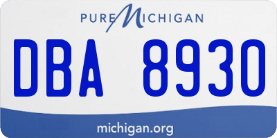 MI license plate DBA8930