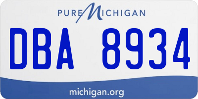 MI license plate DBA8934