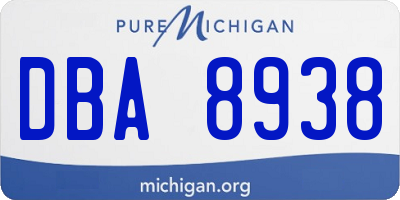 MI license plate DBA8938