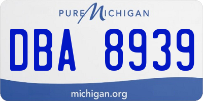 MI license plate DBA8939