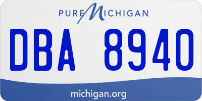 MI license plate DBA8940