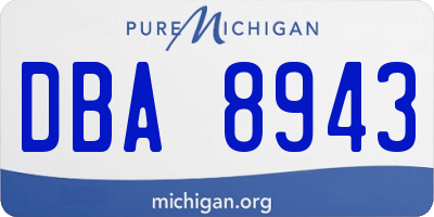 MI license plate DBA8943