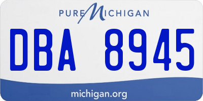 MI license plate DBA8945