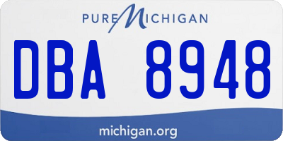 MI license plate DBA8948