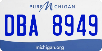 MI license plate DBA8949