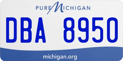 MI license plate DBA8950