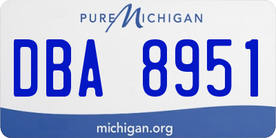 MI license plate DBA8951