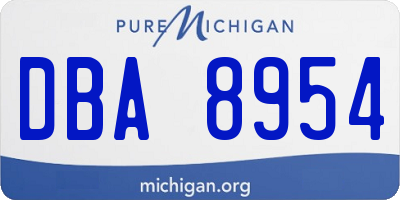 MI license plate DBA8954
