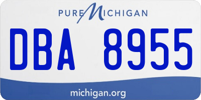 MI license plate DBA8955