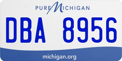 MI license plate DBA8956