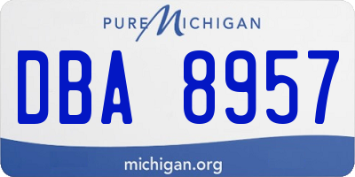 MI license plate DBA8957