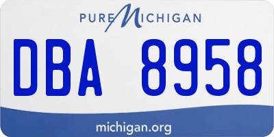 MI license plate DBA8958