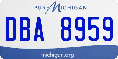 MI license plate DBA8959