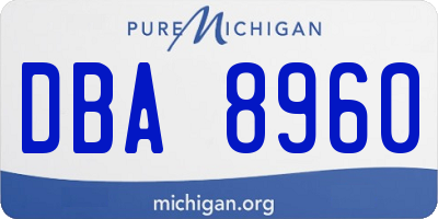 MI license plate DBA8960