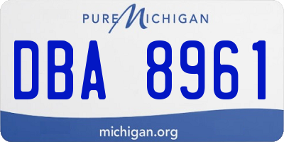 MI license plate DBA8961