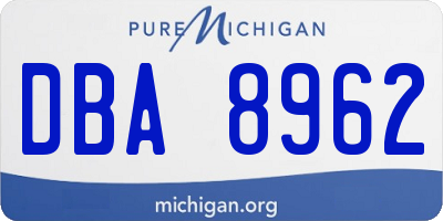 MI license plate DBA8962