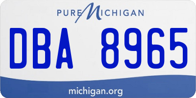 MI license plate DBA8965
