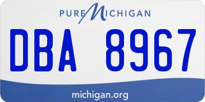 MI license plate DBA8967