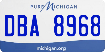 MI license plate DBA8968