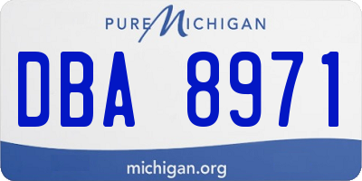 MI license plate DBA8971