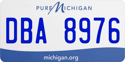 MI license plate DBA8976