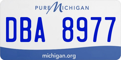 MI license plate DBA8977