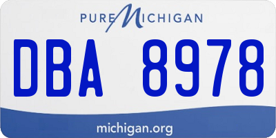 MI license plate DBA8978