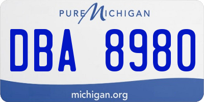 MI license plate DBA8980
