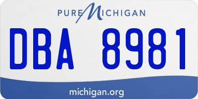 MI license plate DBA8981