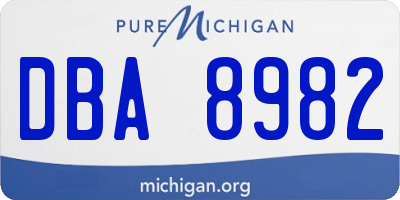 MI license plate DBA8982