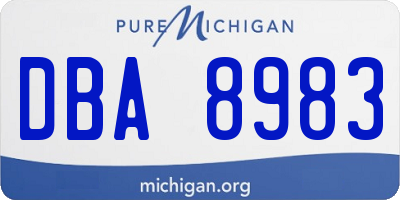 MI license plate DBA8983