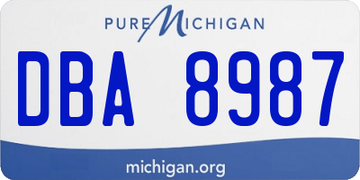 MI license plate DBA8987