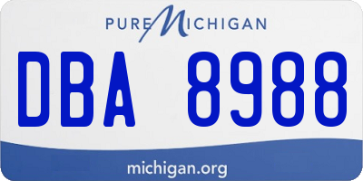 MI license plate DBA8988