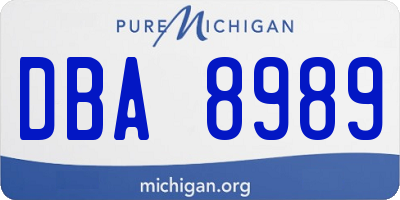 MI license plate DBA8989