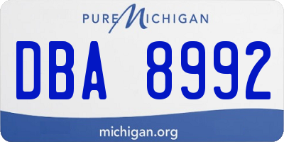 MI license plate DBA8992